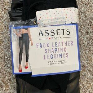 Spanx Assets Faux Leather Shaping Leggings, Size XL, NWT